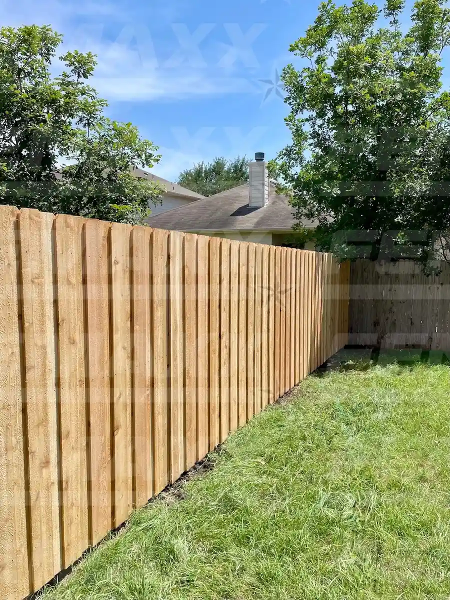 Cedar board on board privacy fence